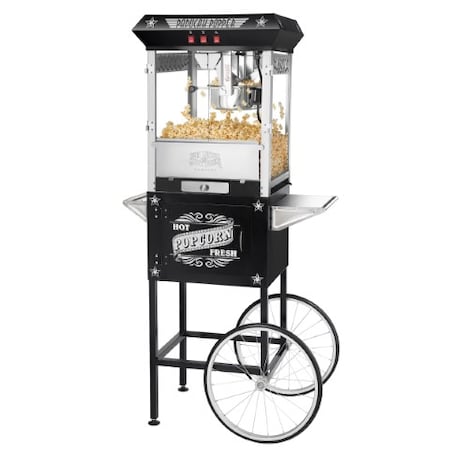 Great Northern Popcorn 6035 Great Northern Black Antique Style 8oz Popcorn Popper Machine withCart, 8 Ounce 100901TKO